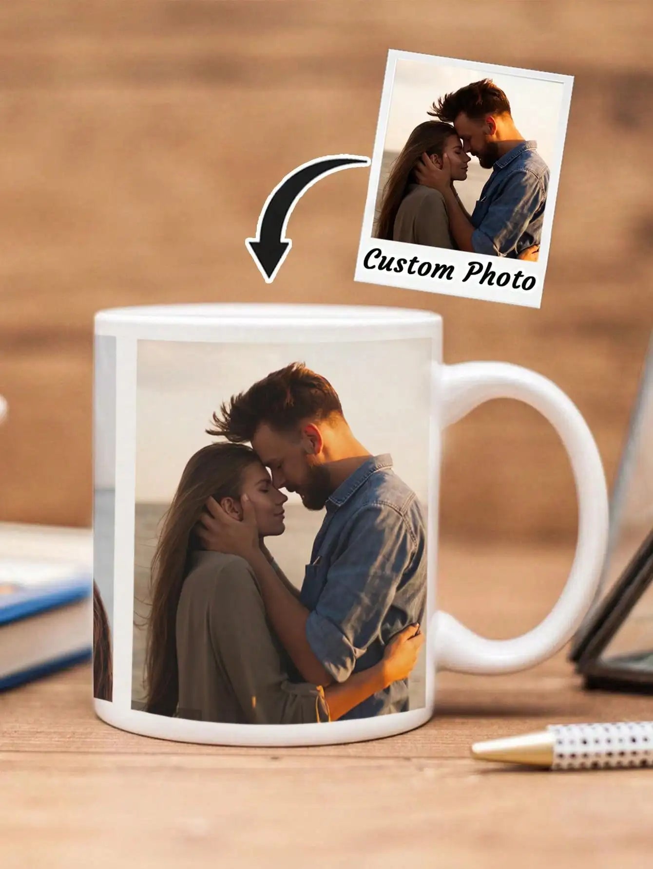 1pc aangepaste fotomok gepersonaliseerde koffiemok met foto uniek cadeau voor jubileum Valentijnsdag Housewarming Moederdag
