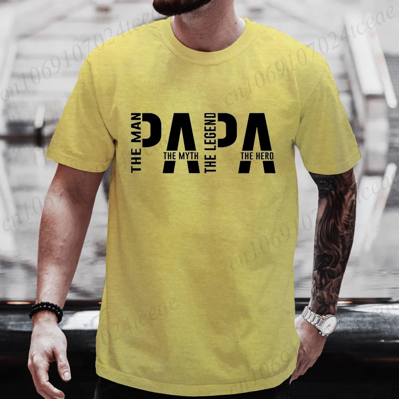 Papa De Man De Mythe De Legende Grappige T-shirt voor Mannen Kleding Papa T-shirt Korte Mouw T-shirt Mannen T-shirts Kleding tops