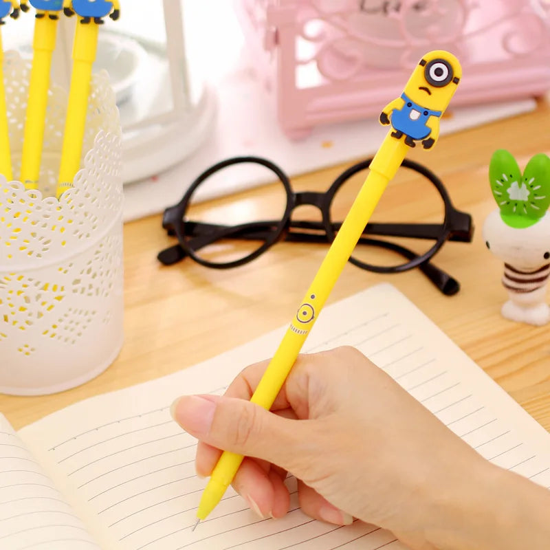 36 stuks creatieve cartoon gele baby gelpen 0,38 mm zwarte student briefpapier schoolpennen kantoorbenodigdheden groothandel