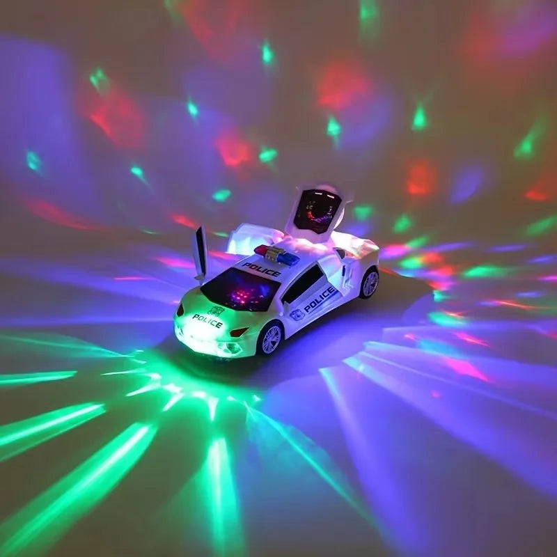 360 ° Roterende Politie Auto Speelgoed Met Geluid En Licht Elektrische Automatische Open Deuren Educatief Voertuig Speelgoed Voor Kinderen Kinderen