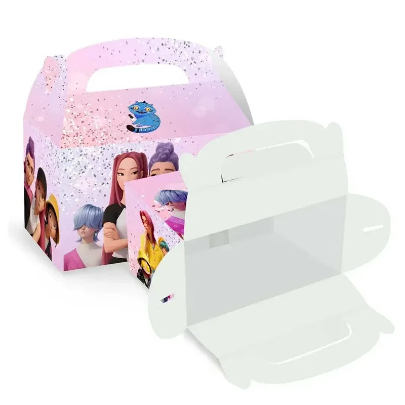 Kpop Demon 12/24/36pcs Set Hunters Saja Jongens Figuren Geschenkdoos Cartoon Draagbare Snoep Popcorn doos Verjaardagsfeestje Decoratie Cadeau