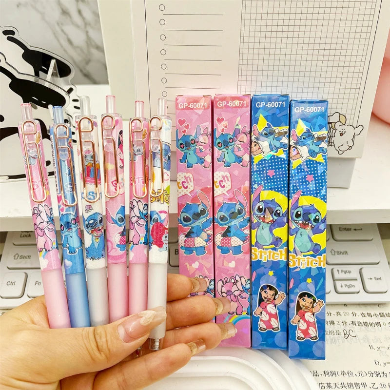 12pcs Stitch and Angel Children's Notebook and Ballpoint Pen Stationery Set, Spiral Notebook, Notepad, Birthday Gift