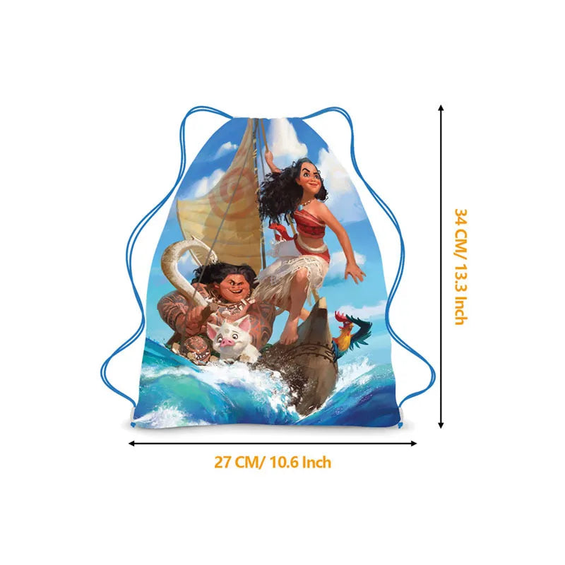 6/36 Stuks Moana Gift Bags Kids Gunsten Baby Shower Non-Woven Stof Trekkoord Rugzak Baby Shower Party Decor Verjaardagsbenodigdheden