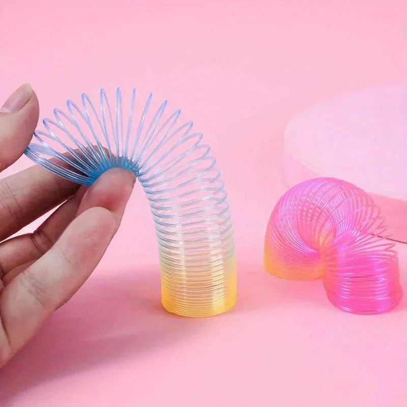 12/180Pcs Mini Rainbow Magic Springs Toys Children Birthday Party Favor Giveaway Gifts Souvenir Kindergarten Guest Pinata Filler