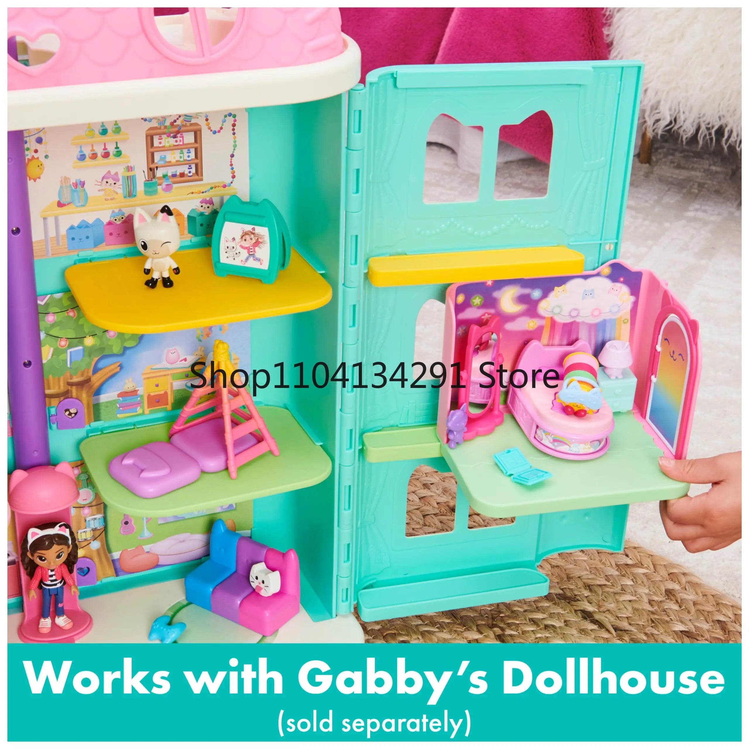 Gabby's Dollhouse Toys Baby Box Cat Craft-A-Riffic Room Gabby Magic House Deluxe Figure Playhouse Set Girl Play House Toys Gifts
