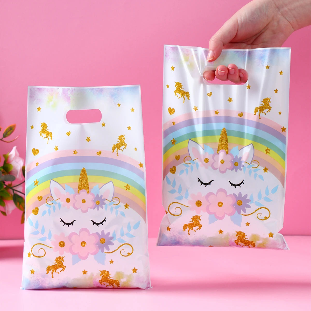 10/25/50pcs Handbag Candy Bags Unicorn Birthday Party Decor Kids Gift Packing Bag 1st Birthday Baby Shower Girl Party Supplies
