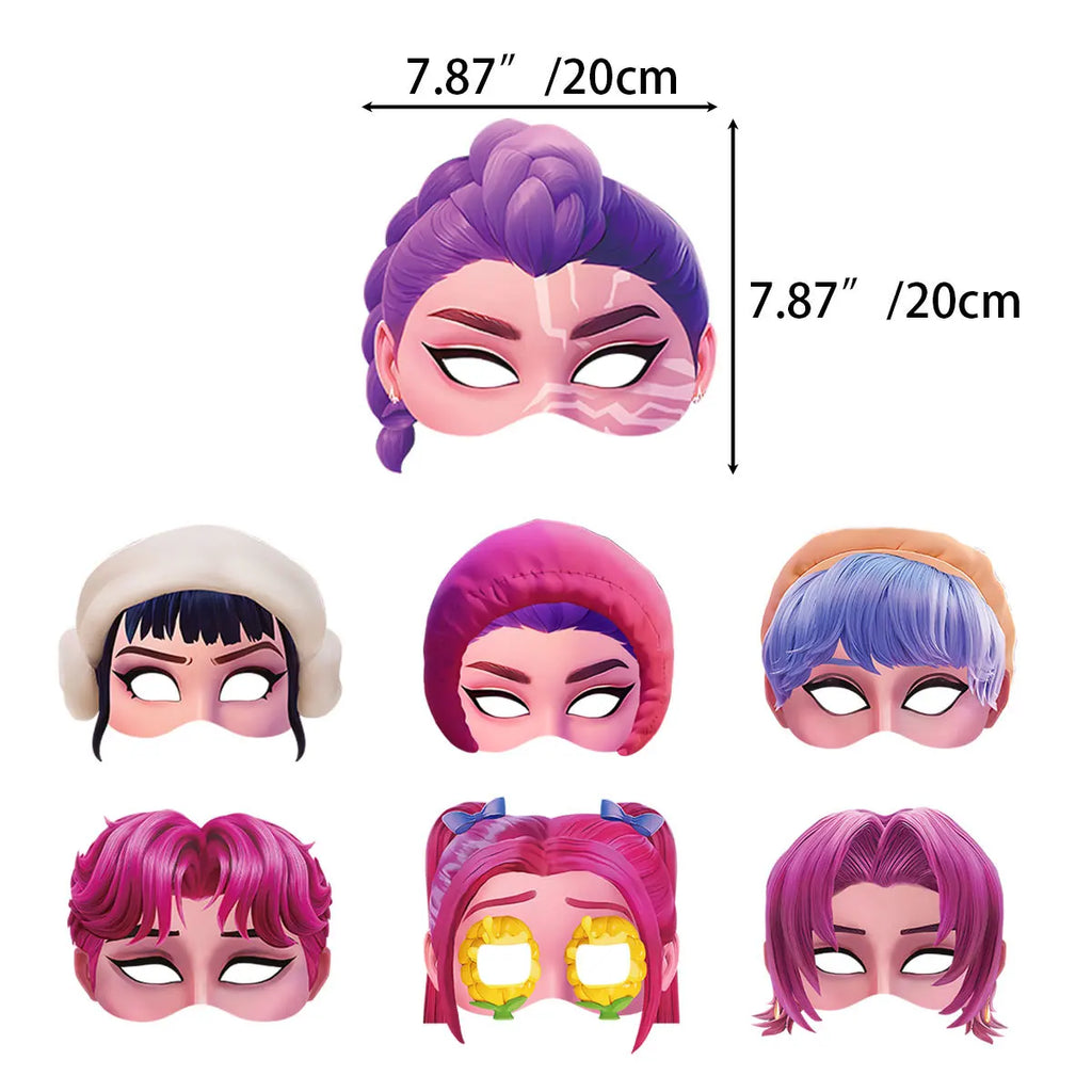 12 stks Kpop Demon Hunters Masker Kids Verjaardagsfeestje Cosplay Party Fotografie Props Decoraties Meisjes Jongens Halloween Party Geschenken
