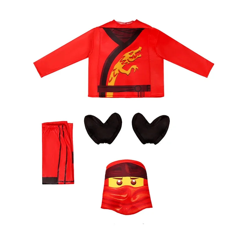 New Arrival Guy Boy Hidden Warrior Kai Outfit Fancy Dress Up Kids Ninja Lloyd Halloween Costume
