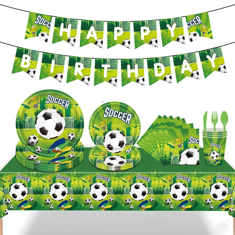 Voetbal Verjaardag Decoraties Voetbal Verjaardag Jongen Tafelkleed Achtergrond Feestartikelen Ballonnen Set Feestartikelen Kinderverjaardag