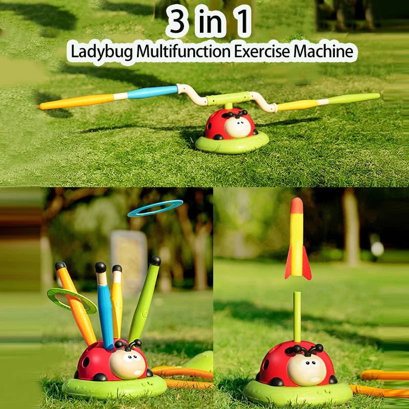 Lieveheersbeestje Sport Entertainment Spel Speelgoed Multifunctionele touwtjespringen Machine Beentje Sprong Raketwerper Outdoor Educatief