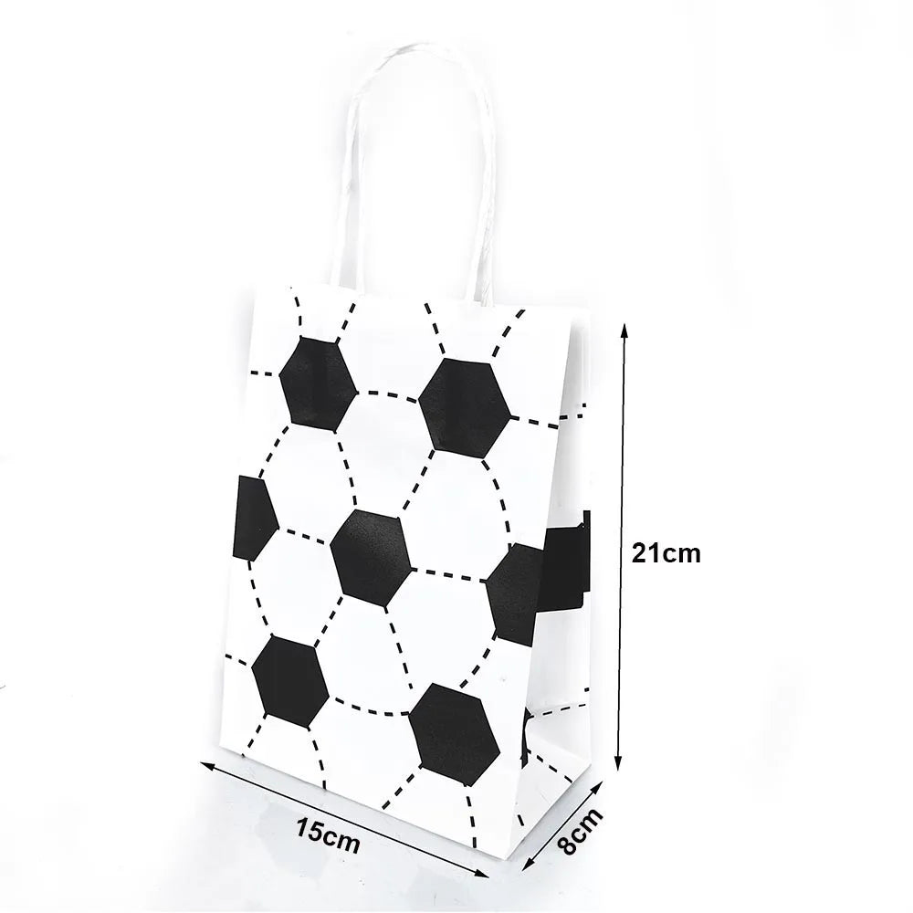 5/10/30/50 Stuks Voetbal Papieren Zakken Met Handvat Voetbal Party Favor Zakken Sport traktatie Snoep Snack Zakken Voetbal Verjaardagsfeestje Decor