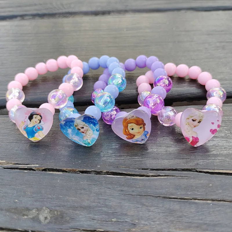 10PCS Princess Party Favor Sofia Snow White Frozen Bracelet Girl Happy Birthday Party Gift Cute Giveaway Pinata Filler