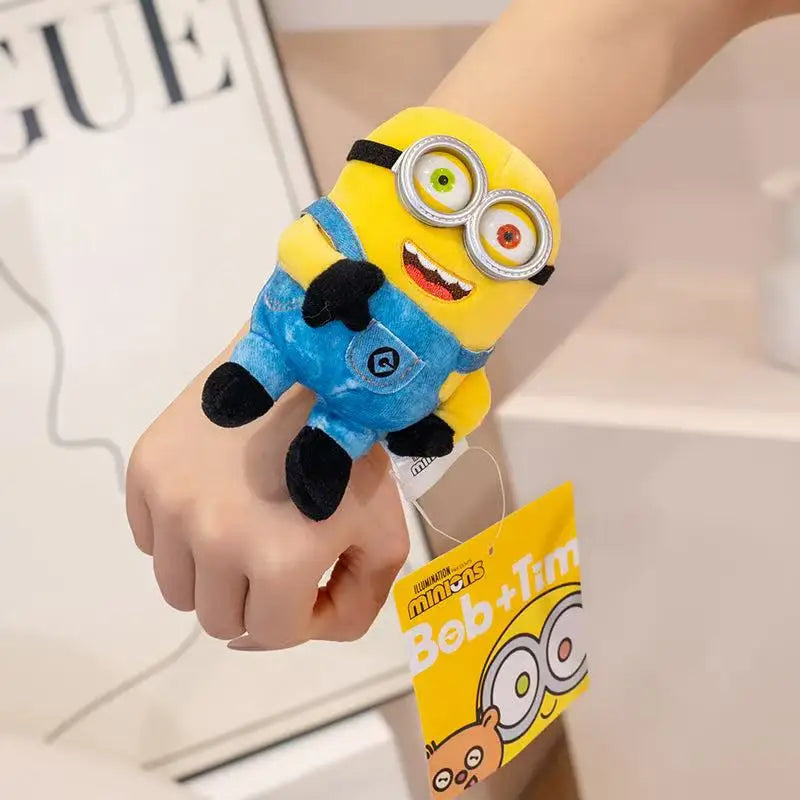 Latest Minion Papa Ring Wrist Bracelet Kawaii Plush Toy Doll Cartoon Anime Cute Pillow Children's Birthday Gift Fun Doll