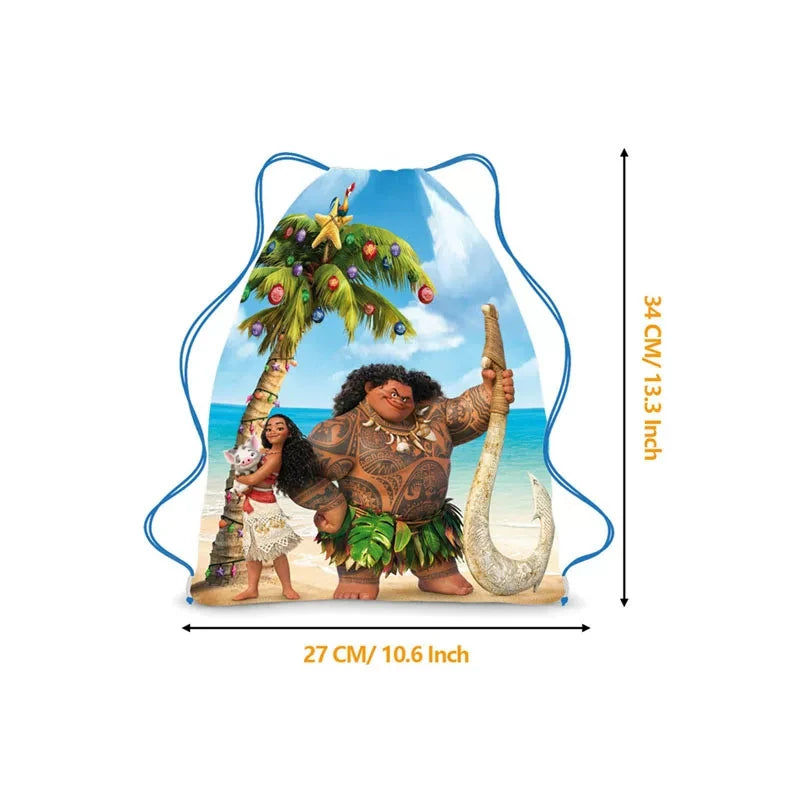 6/36 Stuks Moana Gift Bags Kids Gunsten Baby Shower Non-Woven Stof Trekkoord Rugzak Baby Shower Party Decor Verjaardagsbenodigdheden