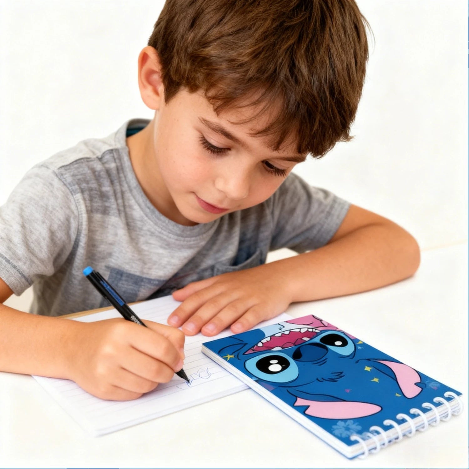 12pcs Stitch and Angel Children's Notebook and Ballpoint Pen Stationery Set, Spiral Notebook, Notepad, Birthday Gift