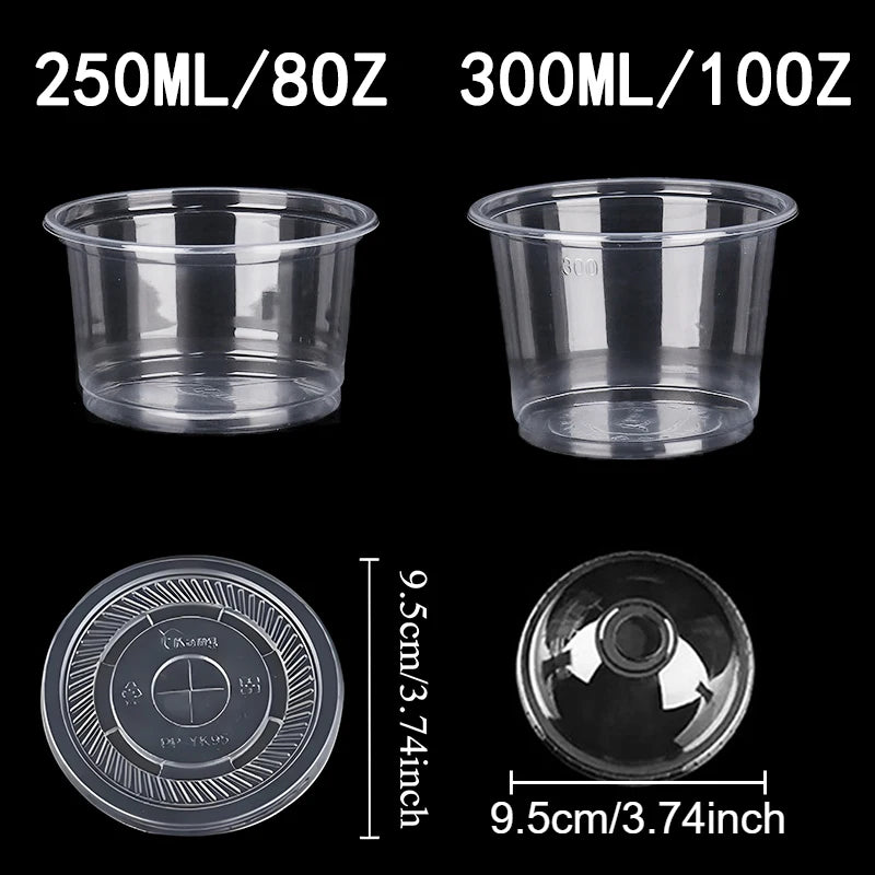 50 STUKS Wegwerp Transparante Plastic Bekers Dome Platte Deksels Melk Thee Kopjes Kommen Vruchtensap Koffie Ijs Taart Container