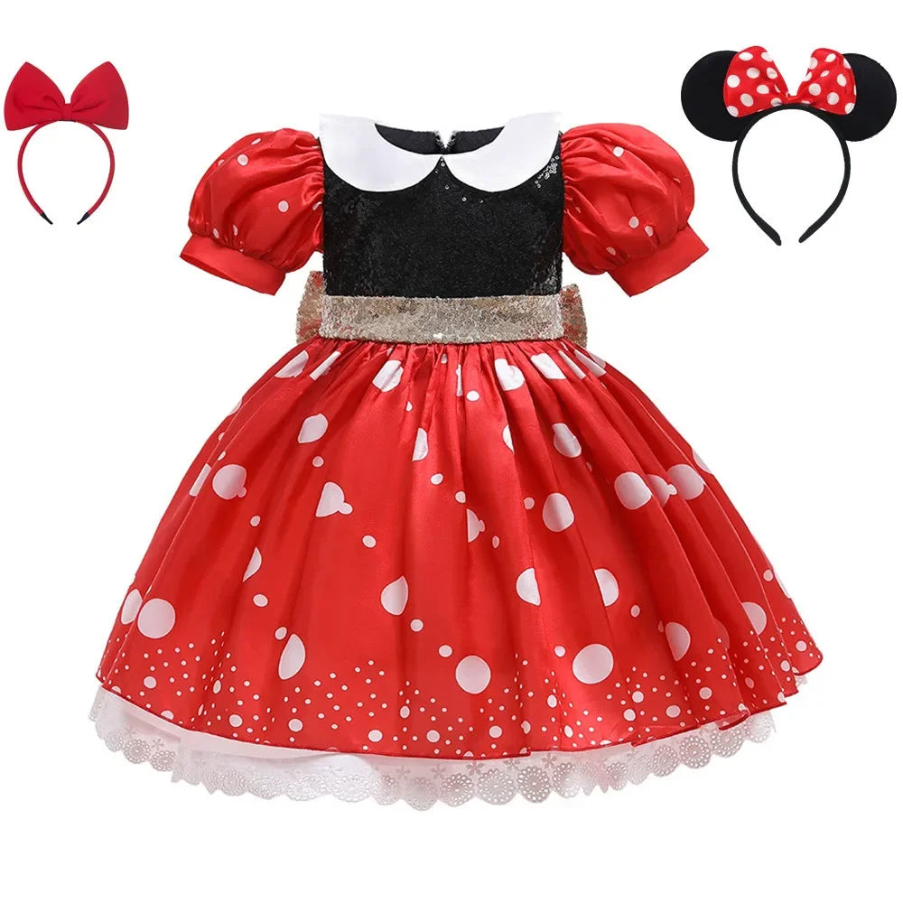 Boys Girls Cartoon Mickey Mouse Cosplay Costume Boys Jacket Shirt Shorts Girls Minnie Polka Dots Dress Headband Anime Costume