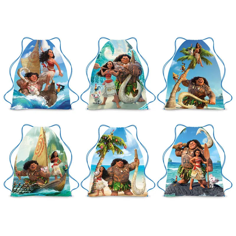 6/36 Stuks Moana Gift Bags Kids Gunsten Baby Shower Non-Woven Stof Trekkoord Rugzak Baby Shower Party Decor Verjaardagsbenodigdheden