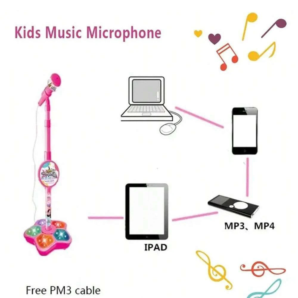 Microfoonstandaard voor kinderen, draagbare karaoke-elektronica voor kinderen, duurzame party-karaoke-microfoonstandaard, karaoke-machine voor kinderen