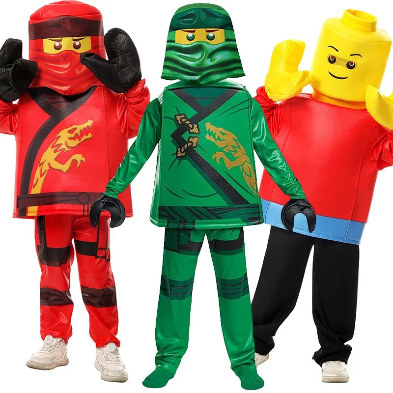 New Arrival Guy Boy Hidden Warrior Kai Outfit Fancy Dress Up Kids Ninja Lloyd Halloween Costume