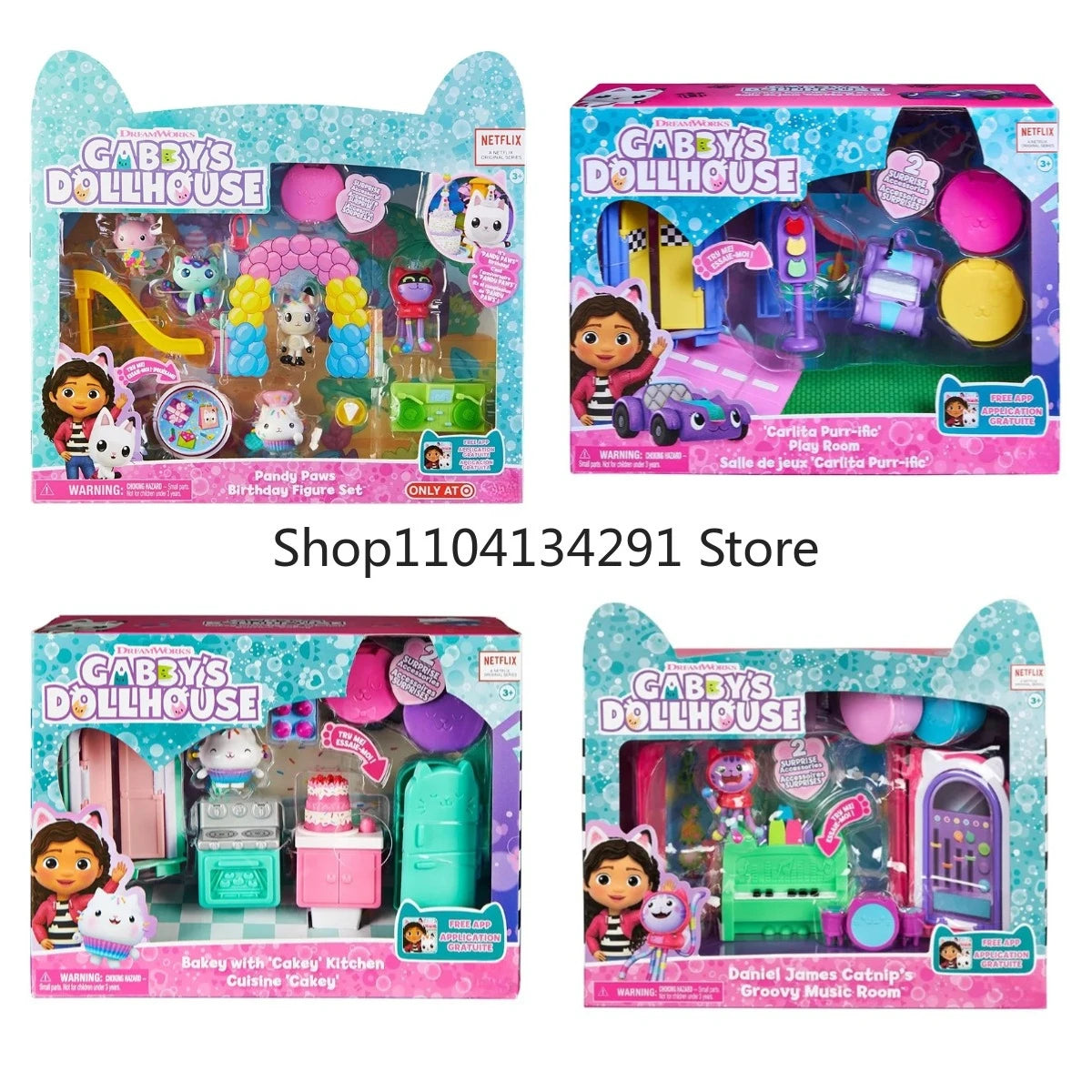 Gabby's Dollhouse Toys Baby Box Cat Craft-A-Riffic Room Gabby Magic House Deluxe Figure Playhouse Set Girl Play House Toys Gifts