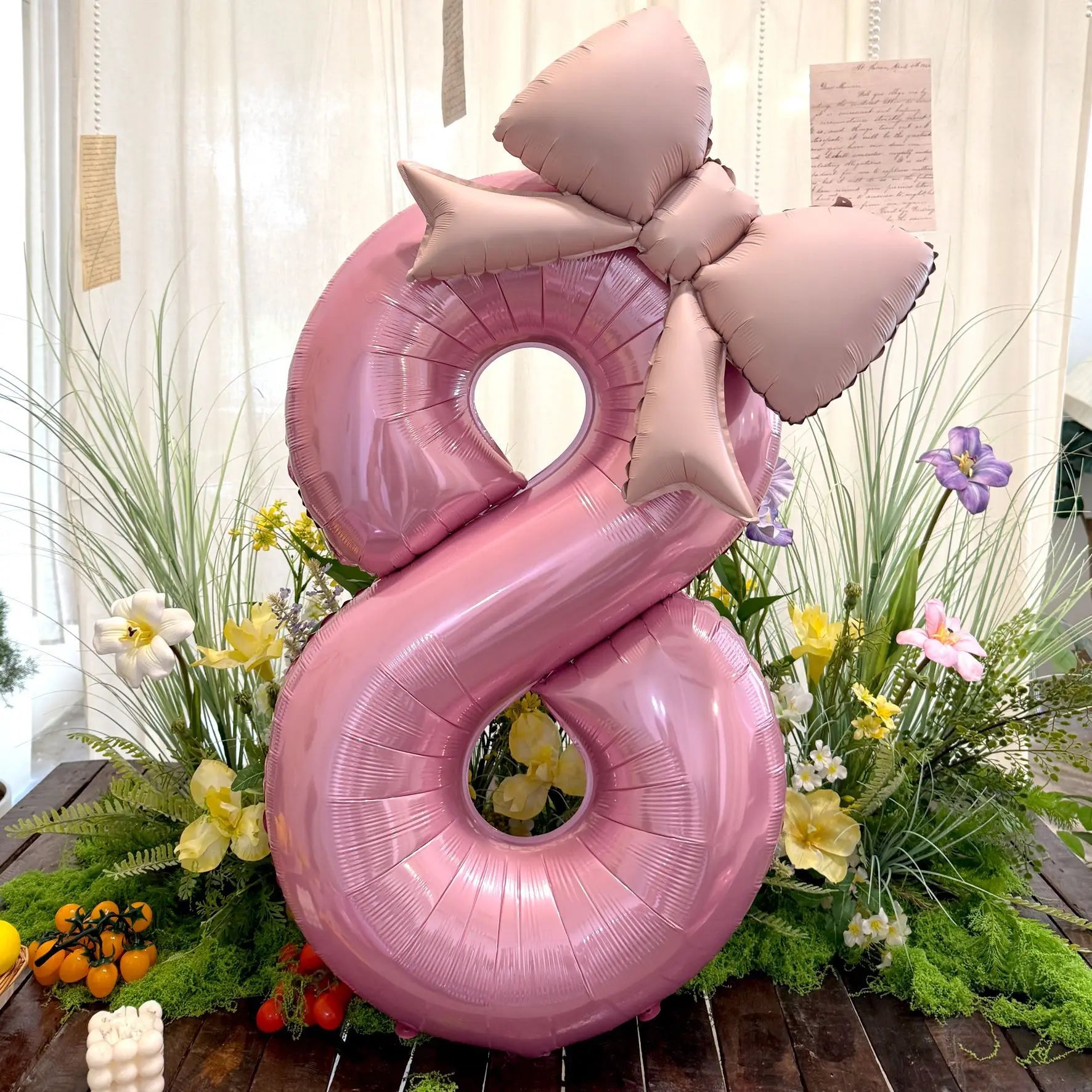 2pcs 40inch Pink Bowknot Number Foil Balloons Wedding Birthday Party Decoration Anniversary Decor Photo Props Party Supplies