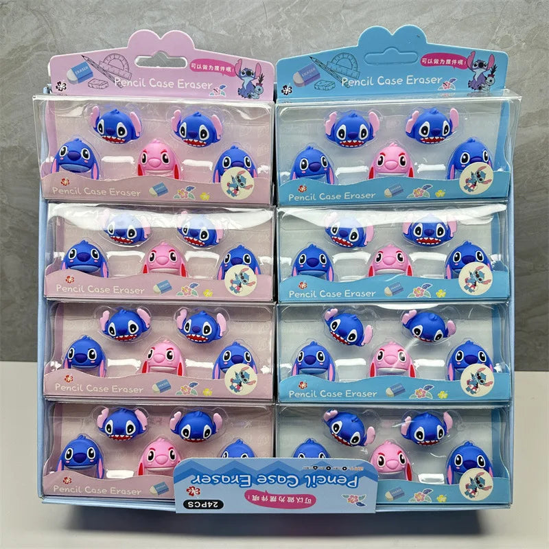 5 Pcs Disney Lilo & Stitch Eraser Cute Cartoon Stitch Lipstick Shape Eraser Fun Press Eraser School Supplies Stationery Gift
