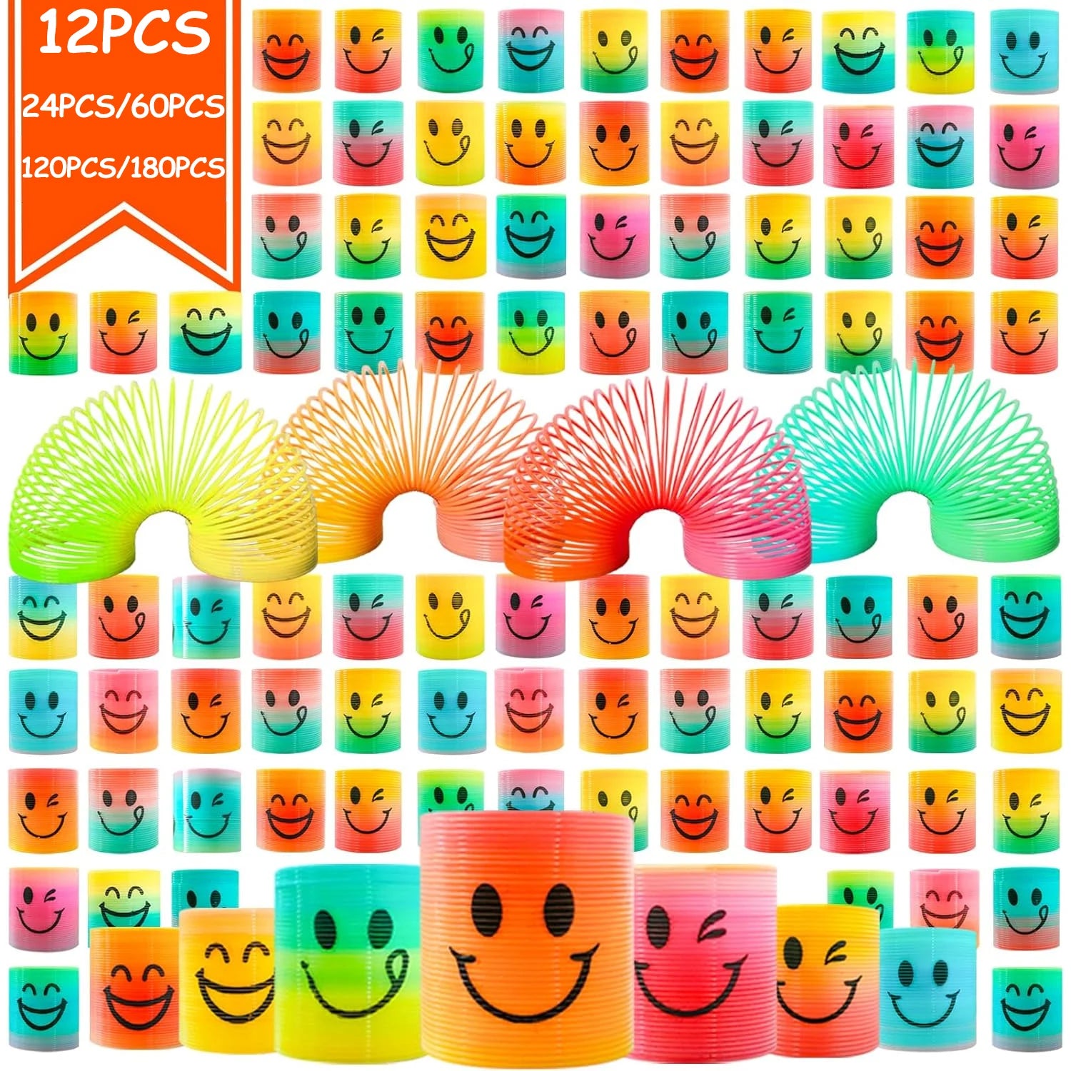12/180Pcs Mini Rainbow Magic Springs Toys Children Birthday Party Favor Giveaway Gifts Souvenir Kindergarten Guest Pinata Filler