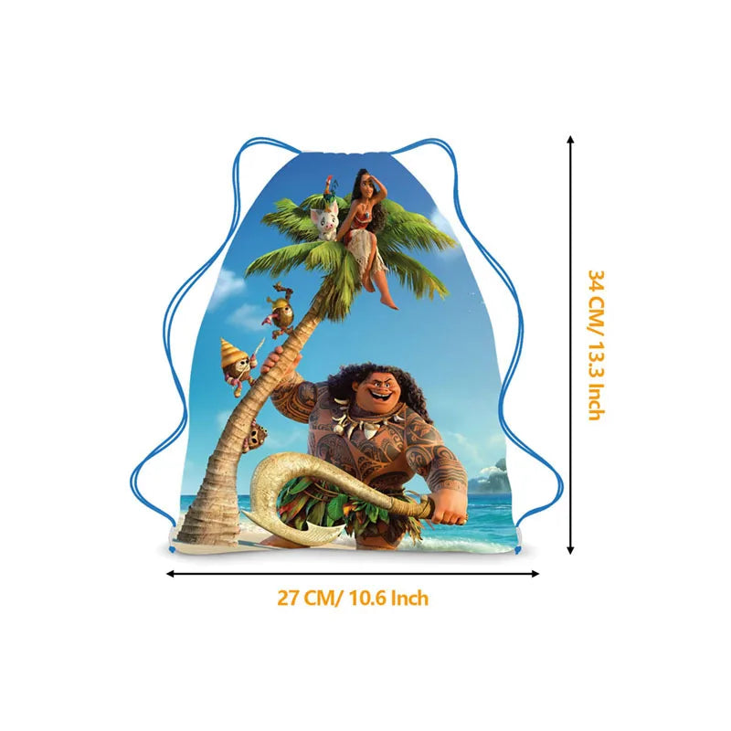 6/36 Stuks Moana Gift Bags Kids Gunsten Baby Shower Non-Woven Stof Trekkoord Rugzak Baby Shower Party Decor Verjaardagsbenodigdheden