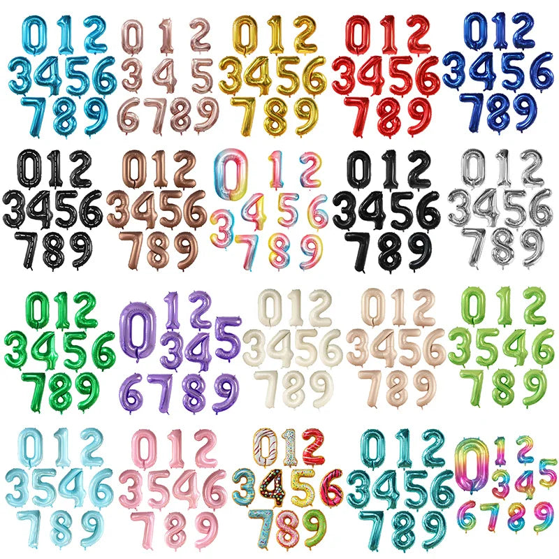 40Inch Foil Birthday Balloons 0-9 Helium Number Balloon Happy Birthday Wedding Party Decorations Shower Large Figures Globos