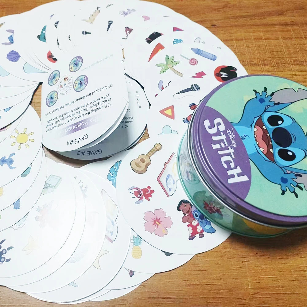 Disney Stitch Iron Box Card Nieuwe collectie kaart Bordspel 2 tot 8-speler Familievakantie Camping Kerstmis en Halloween Kindercadeaus