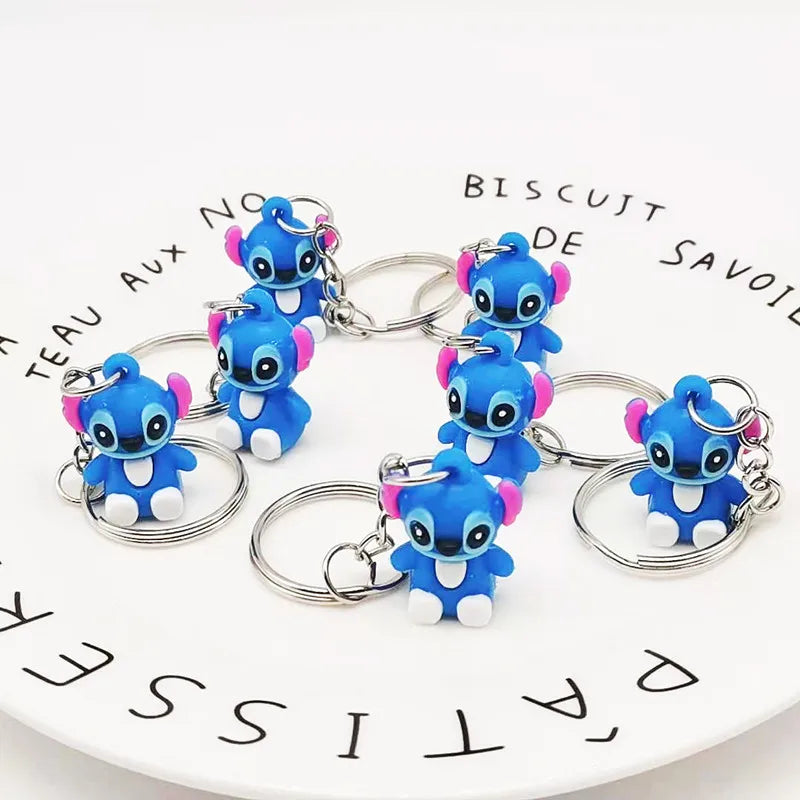 10PCS Kids Happy Birthday Party Favor Stitch Party Supply Mini Keychain Girl Boy Party Gift Pinata Filler Souvenir Cute Giveaway