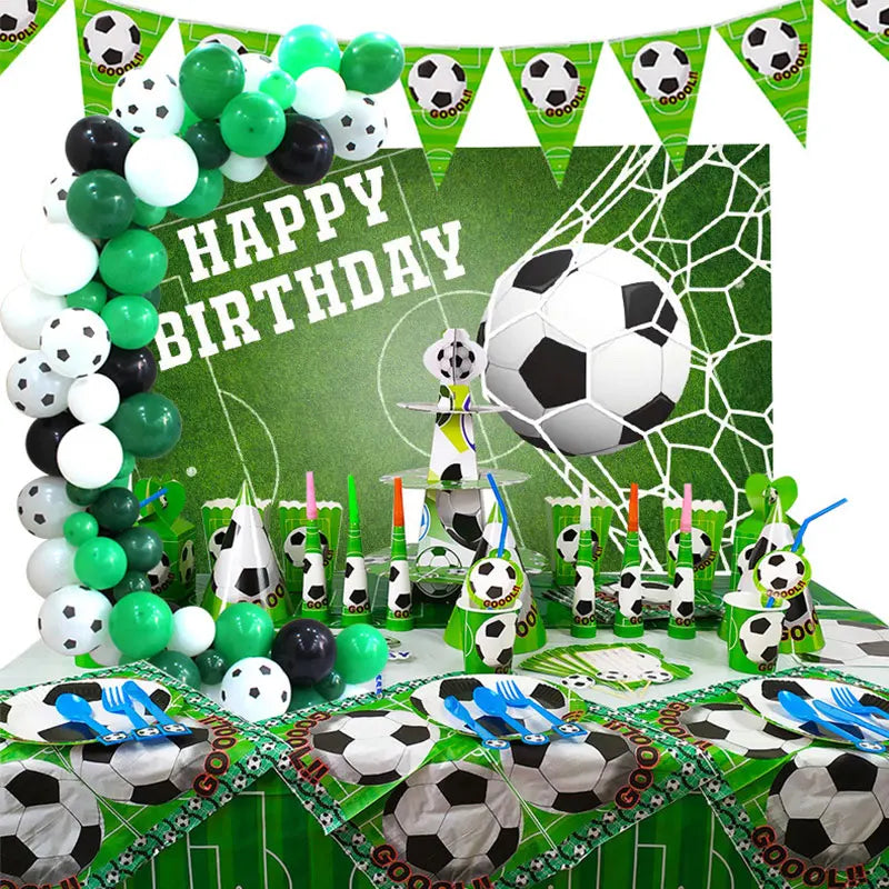 Voetbal Verjaardag Decoraties Voetbal Verjaardag Jongen Tafelkleed Achtergrond Feestartikelen Ballonnen Set Feestartikelen Kinderverjaardag