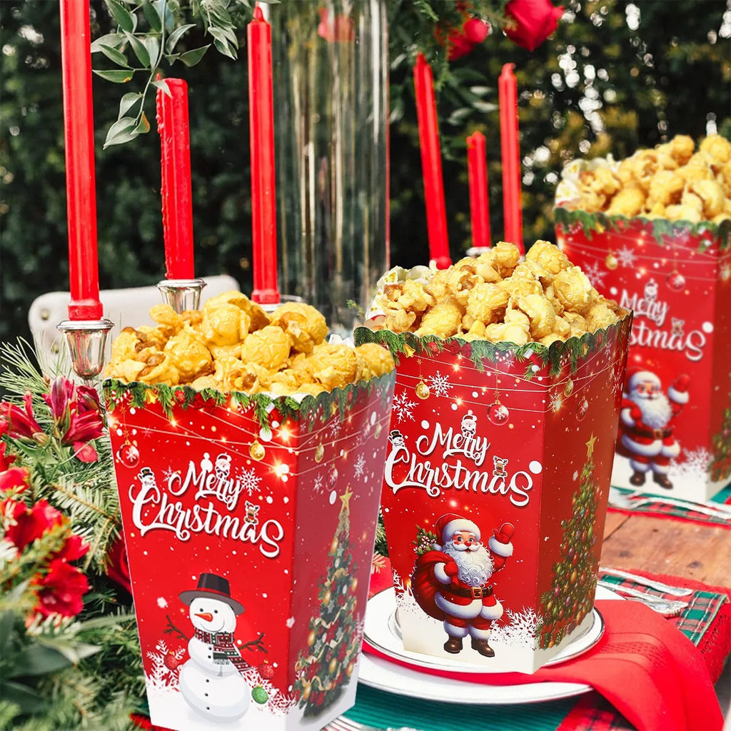 Santa Claus Snowman Christmas Candy Cookies Box Popcorn Box Christmas Decorations for Home 2024 Navidad Noel Gifts New Year 2025