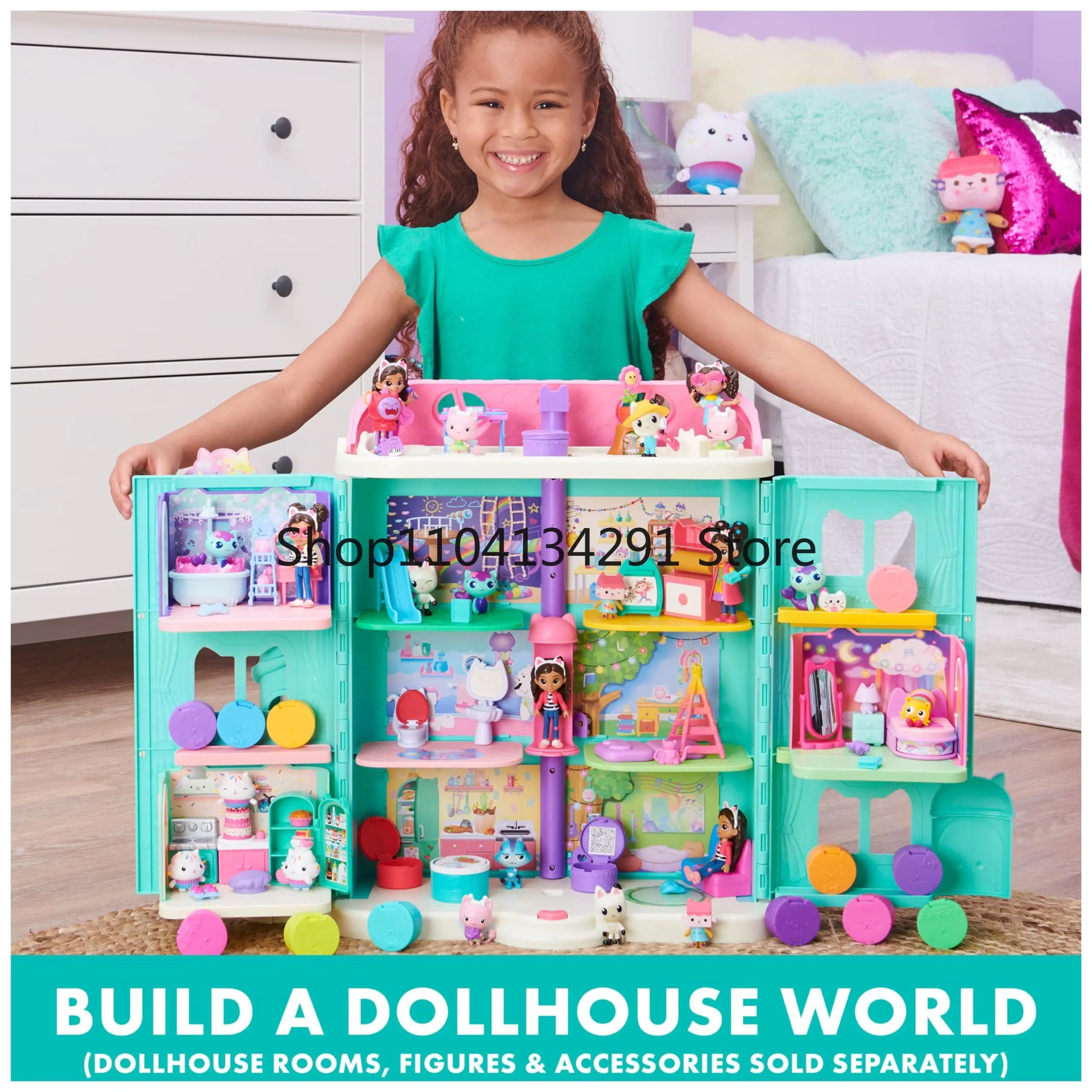 Gabby's Dollhouse Toys Baby Box Cat Craft-A-Riffic Room Gabby Magic House Deluxe Figure Playhouse Set Girl Play House Toys Gifts