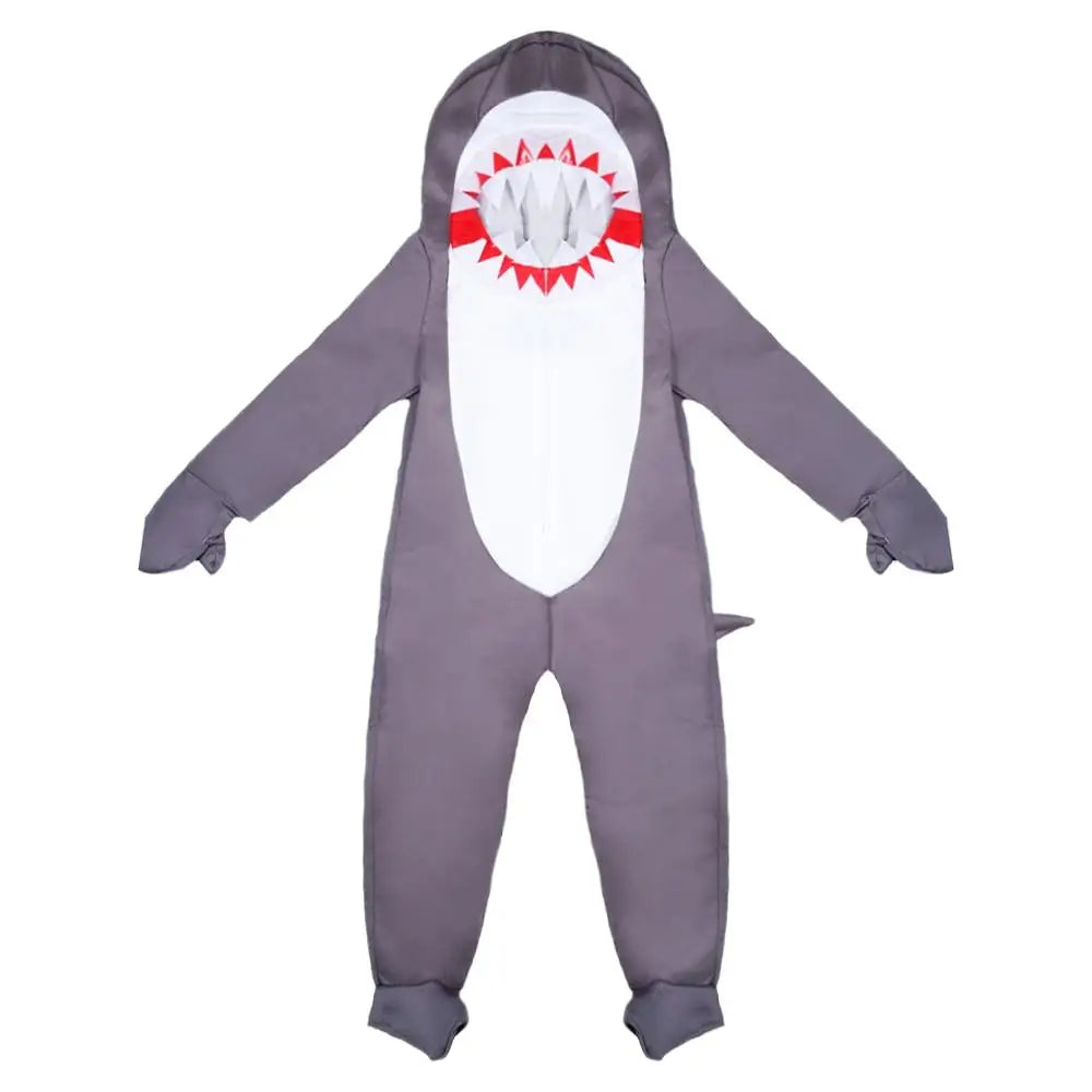 Boy Cute Shark Hooded Jumpsuits Boys Girls Halloween Animals Cosplay Costume Carnival Easter Purim Fancy Dress