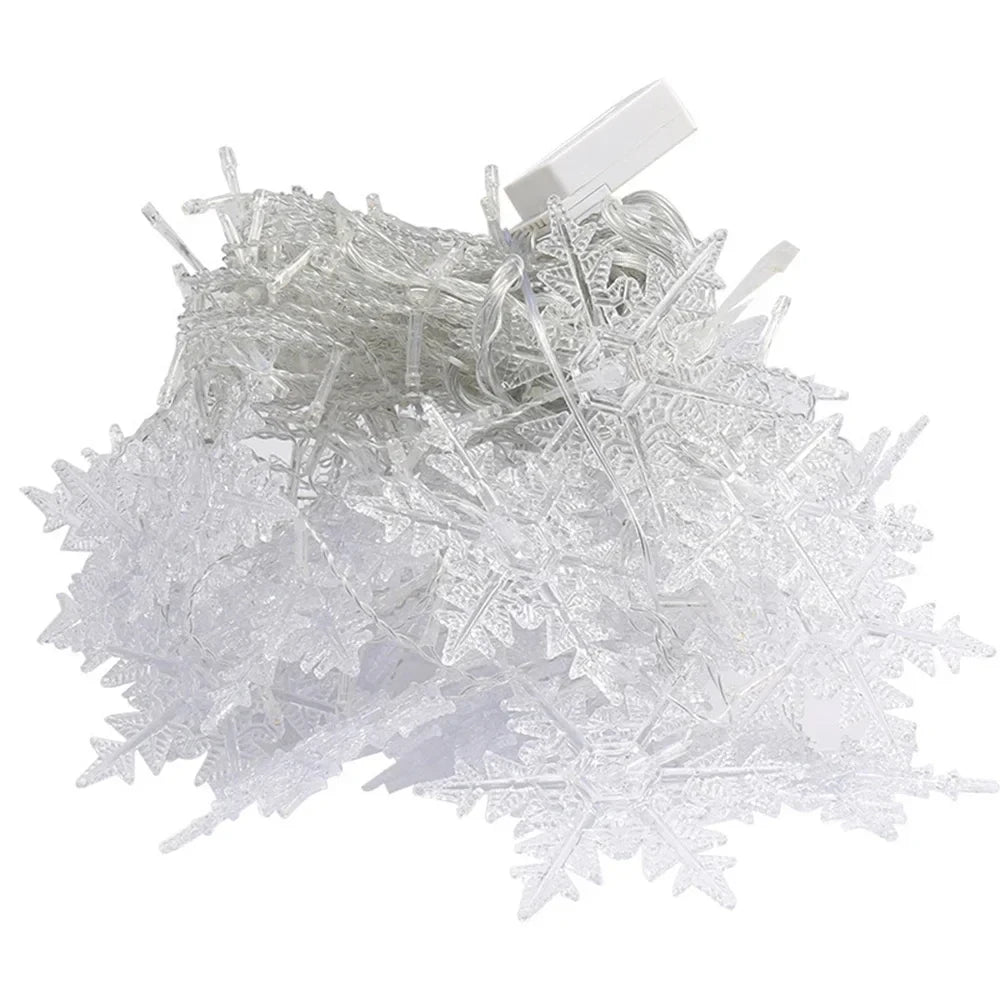 3.5M Christmas Light Led Snowflake Curtain Icicle Fairy String Lights Outdoor Garland for Home Party Garden New Year Decoration