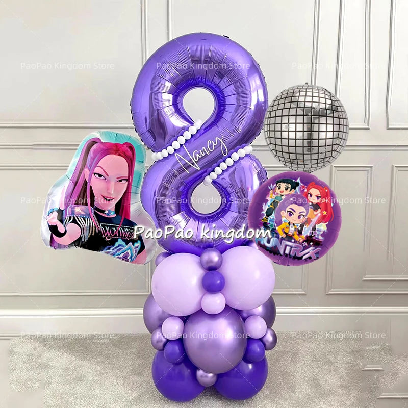 Kpop Demon Hunters Thema Aluminium Ballonnen Set Baby Douche Verjaardagsfeestje Decoratie Benodigdheden Shell Conch Globos