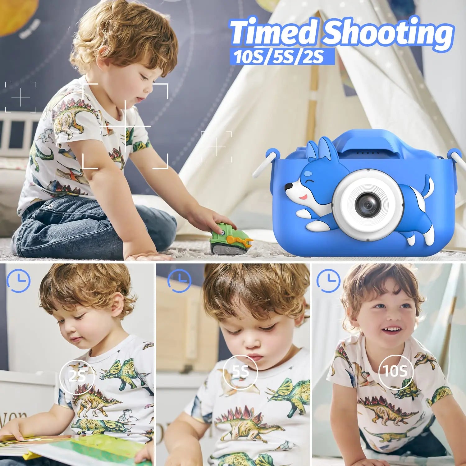 Kids Camera Digital Dual Camera HD 1080P Video Camera Toys Mini Cam Color Display Children Toy For Birthday/Christmas Gift