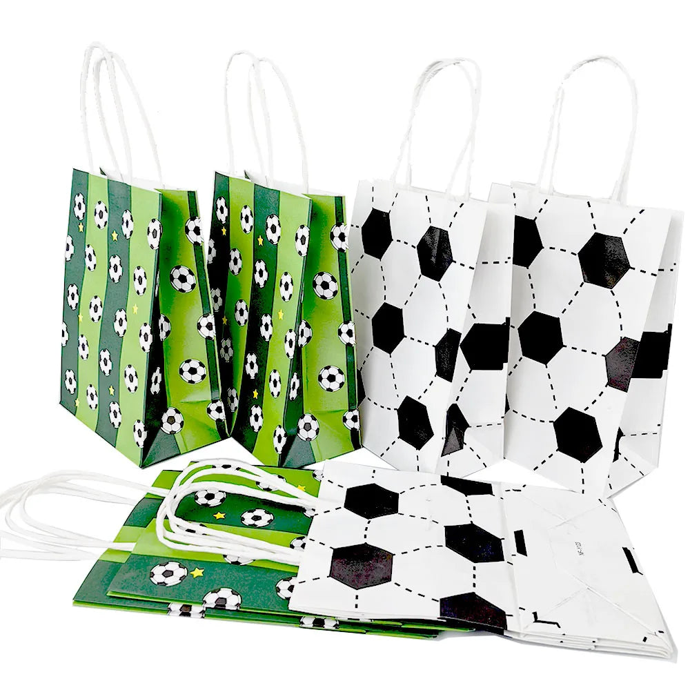 5/10/30/50 Stuks Voetbal Papieren Zakken Met Handvat Voetbal Party Favor Zakken Sport traktatie Snoep Snack Zakken Voetbal Verjaardagsfeestje Decor