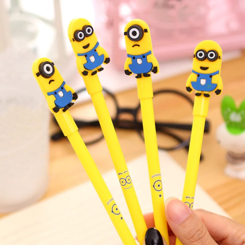 36 stuks creatieve cartoon gele baby gelpen 0,38 mm zwarte student briefpapier schoolpennen kantoorbenodigdheden groothandel