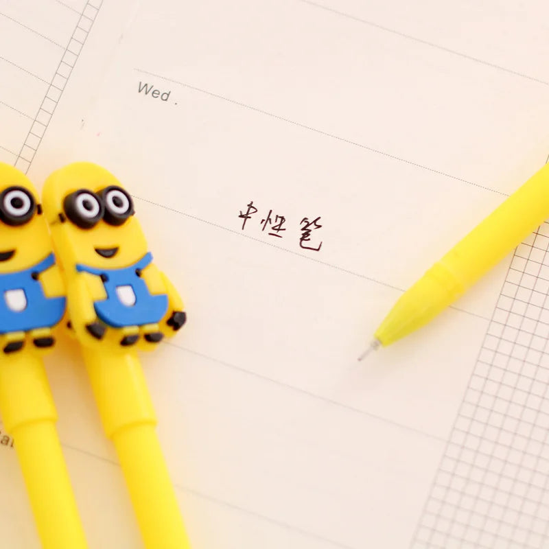 36 stuks creatieve cartoon gele baby gelpen 0,38 mm zwarte student briefpapier schoolpennen kantoorbenodigdheden groothandel