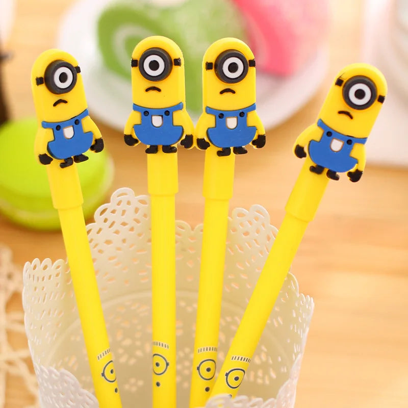 36 stuks creatieve cartoon gele baby gelpen 0,38 mm zwarte student briefpapier schoolpennen kantoorbenodigdheden groothandel