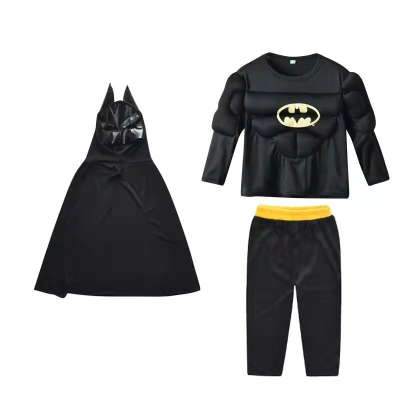 Superhero Hulk Captain America Cosplay Costume Boy Girl Clothes Spiderman Muscle Suit Halloween Carnival Birthday Party Outfits
