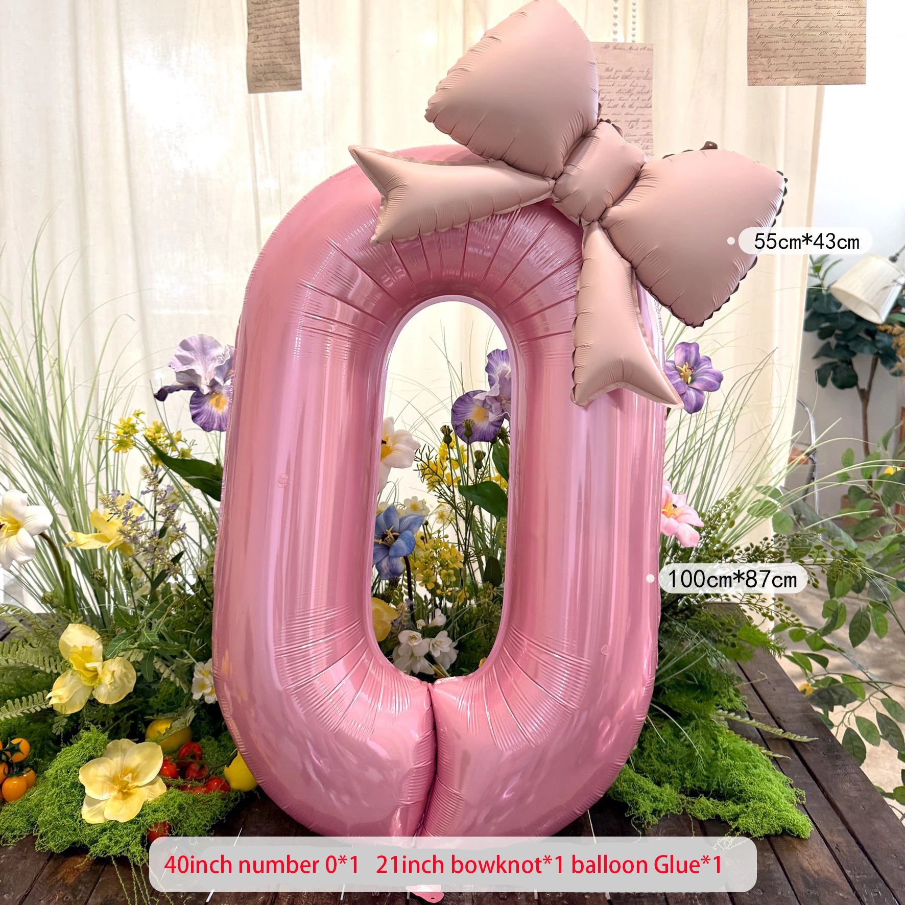 2pcs 40inch Pink Bowknot Number Foil Balloons Wedding Birthday Party Decoration Anniversary Decor Photo Props Party Supplies