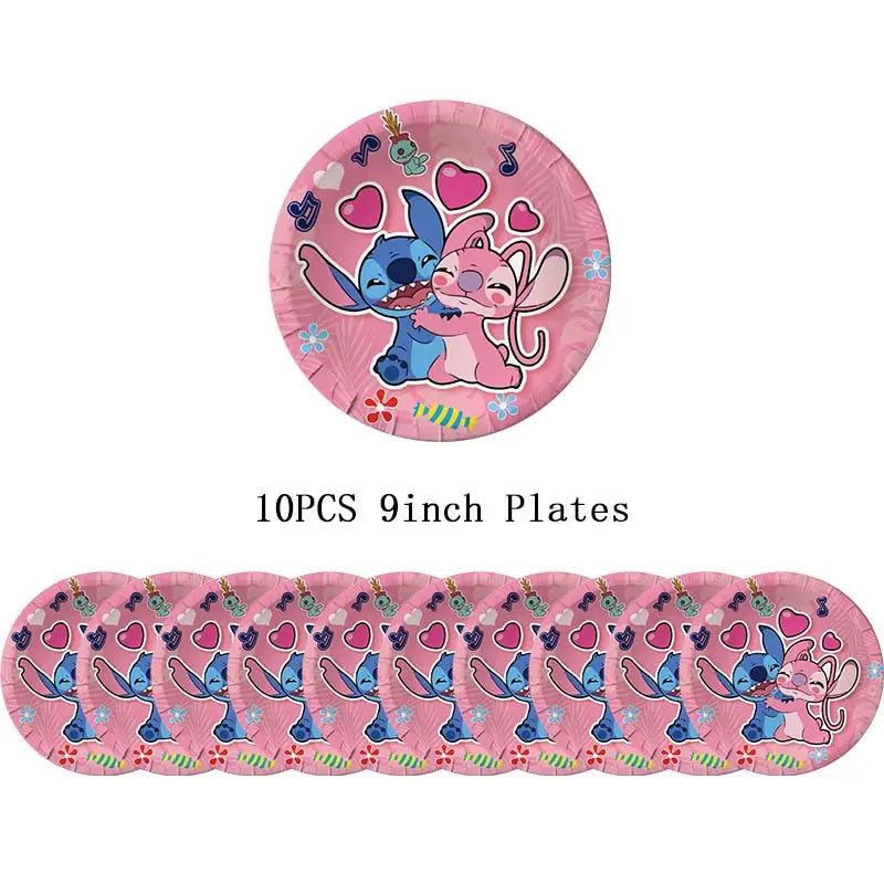 Disney Stitch Verjaardagsfeestje Decoratie Roze Lilo Stitch Thema Servies Cup Plaat Hoek Ballonnen Gelukkige Benodigdheden Voor Kinderen Meisje