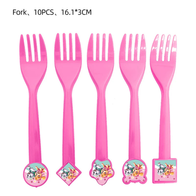 Roze Skye Paw Patrol Verjaardagsfeestje Decoratie Kinderdouche Jongens Meisjes Serviesbenodigdheden Tafelkleed Ballon Taart Topper Stro