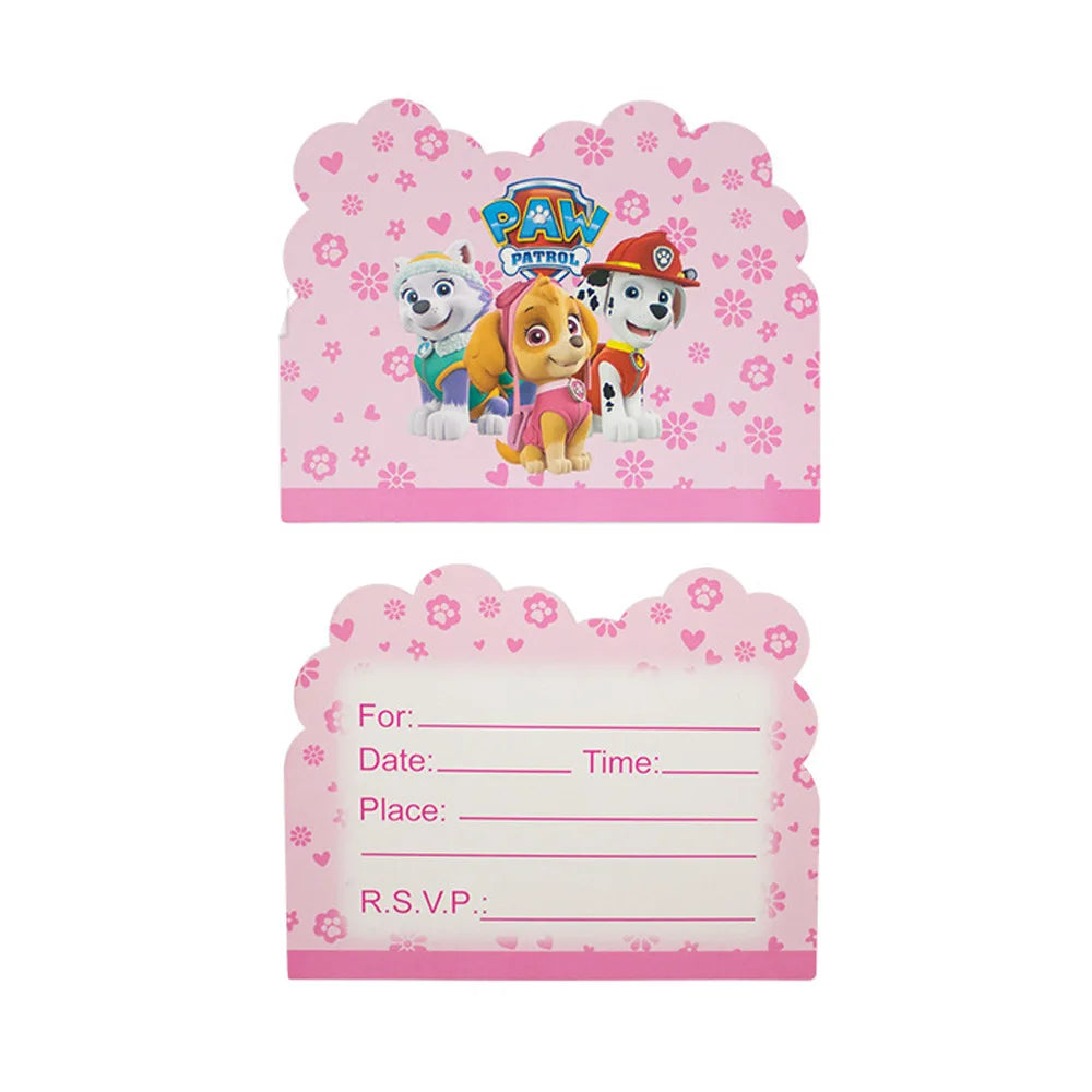 Roze Skye Paw Patrol Verjaardagsfeestje Decoratie Kinderdouche Jongens Meisjes Serviesbenodigdheden Tafelkleed Ballon Taart Topper Stro