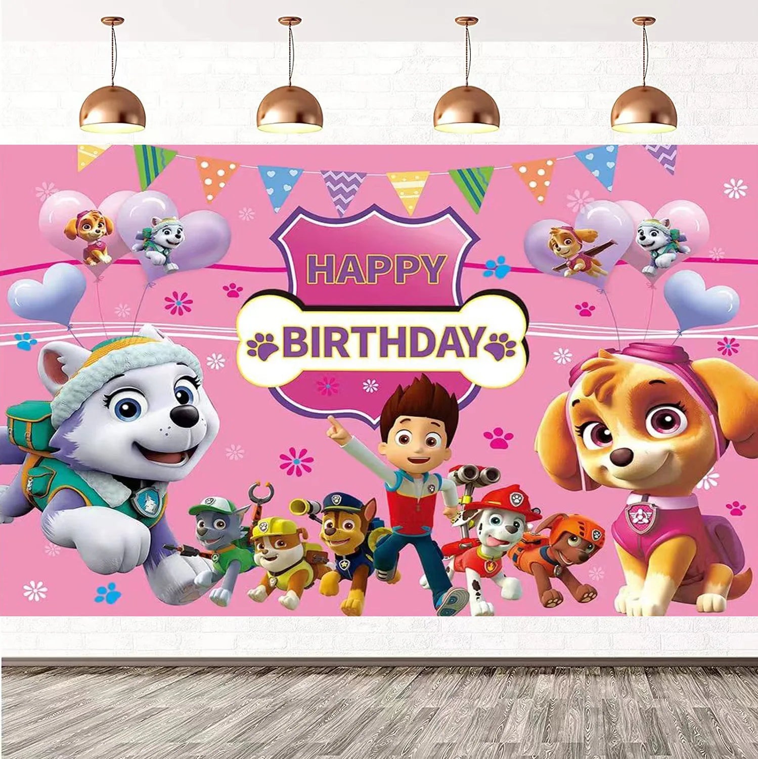 Roze Skye Paw Patrol Verjaardagsfeestje Decoratie Kinderdouche Jongens Meisjes Serviesbenodigdheden Tafelkleed Ballon Taart Topper Stro