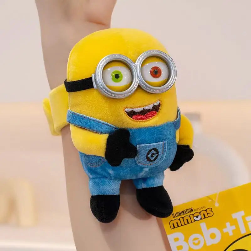 Latest Minion Papa Ring Wrist Bracelet Kawaii Plush Toy Doll Cartoon Anime Cute Pillow Children's Birthday Gift Fun Doll